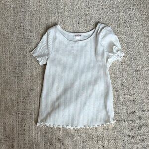 Cat & Jack Cream Ribbed Short Sleeve Tee